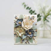 Carte vierge florale avec enveloppe (Debout devant)