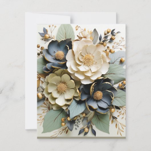 Carte vierge florale avec enveloppe (Devant)
