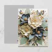 Carte vierge florale avec enveloppe (Devant / Derrière)