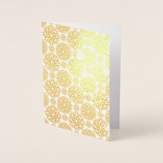 Carte vierge florale dorée pour toutes occasions (Devant)