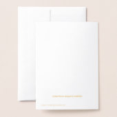 Carte vierge florale dorée pour toutes occasions (Derrière avec enveloppe)