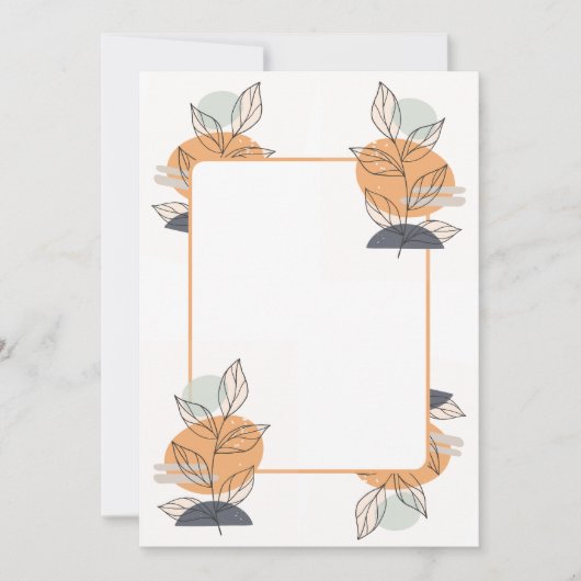 Carte Vierge - graphique feuille pêche (Devant)