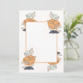 Carte Vierge - graphique feuille pêche (Debout devant)