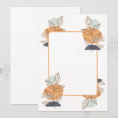 Carte Vierge - graphique feuille pêche (Devant / Derrière)