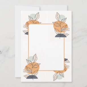 Carte Vierge - graphique feuille pêche