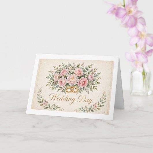 Carte vierge jour de mariage (Orchidée)
