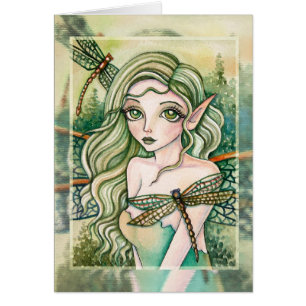 Carte vierge - libellule verte