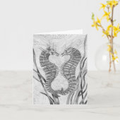 Carte vierge liée de note d'hippocampes (Fleur jaune)