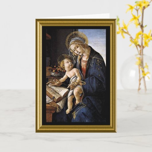 Carte vierge - Madonna et enfant (Fleur jaune)