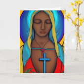 Carte Vierge Marie  (Fleur jaune)