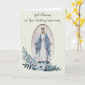 Carte Vierge Marie | ANNIVERSAIRE DE MARIAGE | FLEURS BL (Fleur jaune)