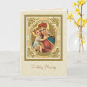 Carte Vierge Marie Anniversaire Occasion spéciale Cathol (Fleur jaune)