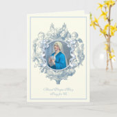 Carte Vierge Marie avec des colombes Bleus Anges Religie (Fleur jaune)