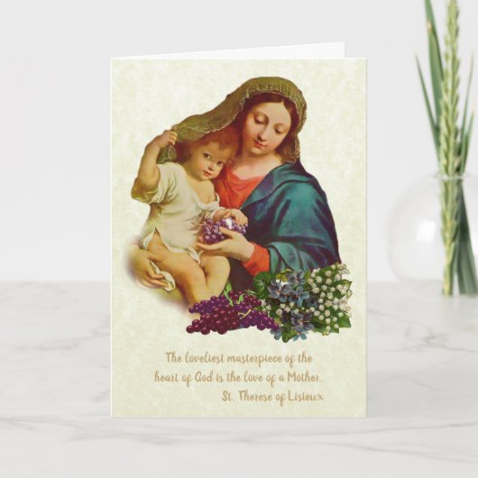 Carte Vierge Marie Bébé Jésus Mères religieuses Citation (Devant)
