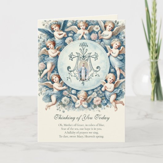 Carte Vierge Marie bénie avec des anges (Devant)