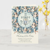 Carte Vierge Marie bénie avec des anges (Fleur jaune)