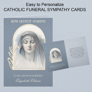 Carte Vierge Marie catholique condoléances sympathie rel