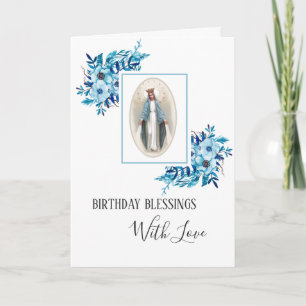 Carte Vierge Marie Dame de Grâce Anniversaire Religieux
