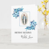 Carte Vierge Marie Dame de grâce Anniversaire Religieux (Fleur jaune)