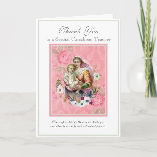 Carte Vierge Marie Enseignant CCD Religieux Prêtre Nonne (Devant)