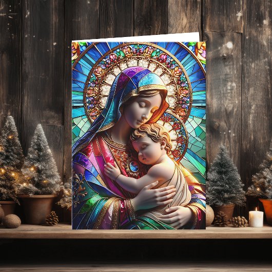 Carte Vierge Marie et bébé Jésus | Noël religieux