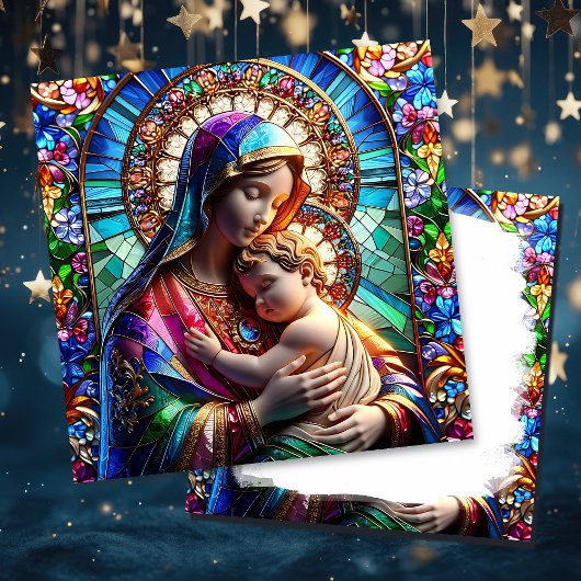 Carte Vierge Marie et bébé Jésus | Noël religieux