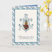 Carte Vierge Marie Fête des mères catholiques (Fleur jaune)