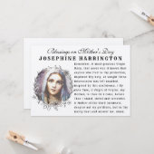 Carte Vierge Marie Fête des mères Mémorare catholique Pr (Devant/Arrière en situation)