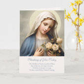 Carte Vierge Marie Floral Penser à votre prière (Fleur jaune)