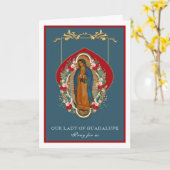 Carte Vierge Marie Guadalupe Religieux Roses Vintage (Fleur jaune)