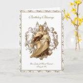 Carte Vierge Marie Jésus Anges Mont Carmel Religieux (Fleur jaune)