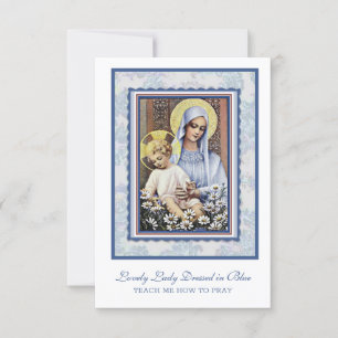 Carte Vierge Marie Jésus jolie dame habillée en poème bl