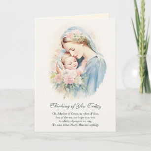Carte Vierge Marie Jésus Pensée pour Vous Prière