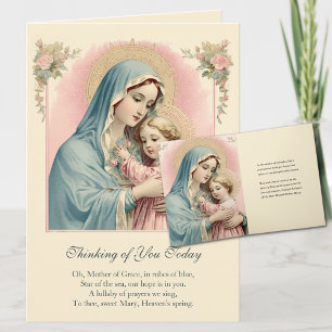 Carte Vierge Marie Jésus Pensée pour Vous Prière