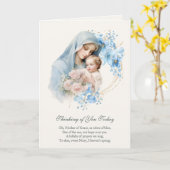 Carte Vierge Marie Jésus Penser à ta prière (Fleur jaune)