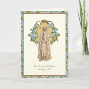 Carte Vierge Marie Notre-Dame de Fatima Religieuse Flora