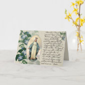 Carte Vierge Marie Prière religieuse catholique (Fleur jaune)