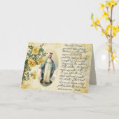 Carte Vierge Marie Prière religieuse catholique (Fleur jaune)