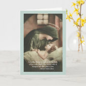 Carte Vierge Marie réconforter Enfant au lit S'ENTENDRE  (Fleur jaune)