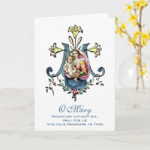 Carte Vierge Marie Religieuse Fête des Mères Catholique (Fleur jaune)