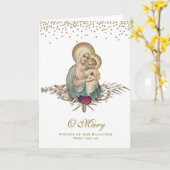 Carte Vierge Marie Religieuse Fête des Mères Catholique (Fleur jaune)