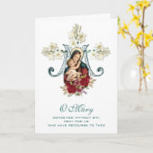 Carte Vierge Marie Religieuse Fête des Mères Catholique (Fleur jaune)