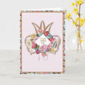 Carte Vierge Marie Roses religieux Rosaire Floral Cathol (Fleur jaune)