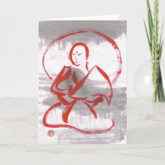 Carte vierge méditante de moine de Shaolin (Devant)