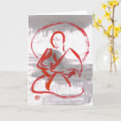 Carte vierge méditante de moine de Shaolin (Fleur jaune)