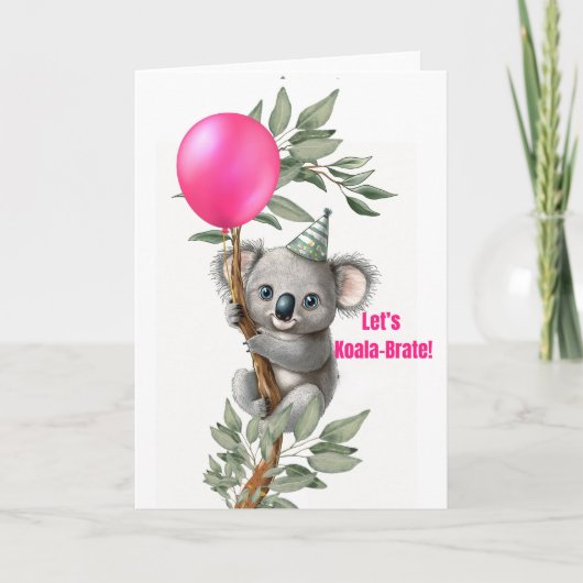 Carte vierge mignonne pour fête de koala – “Faison (Devant)