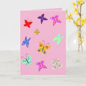 Carte vierge papillon coloré (Fleur jaune)