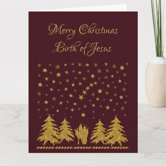 Carte Vierge religieuse de Noël Marie, Saint Joseph, Jés (Devant)