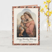 Carte Vierge religieuse Marie Écriture de prière Jésus (Fleur jaune)