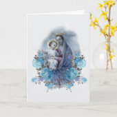 Carte Vierge religieuse Marie Floral Catholique Vintage (Fleur jaune)